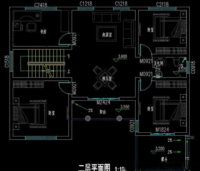 二層農(nóng)村別墅設(shè)計(jì)圖，占地面積134平方米，帶KTV+ 健身房，主體造價32萬左右