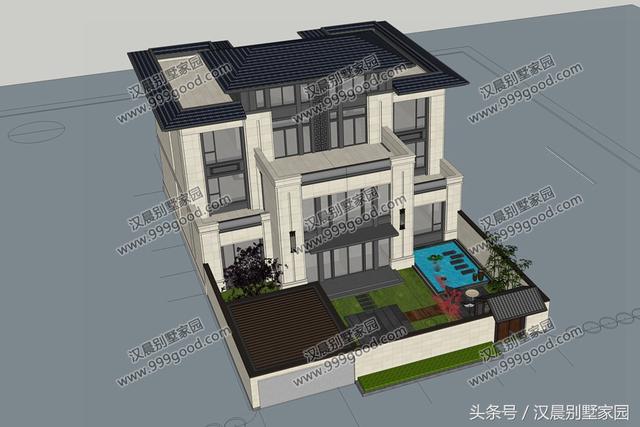 最近大熱的新中式別墅設(shè)計圖，新式徽派建筑風(fēng)還帶院子，這樣的款式還滿意么？
