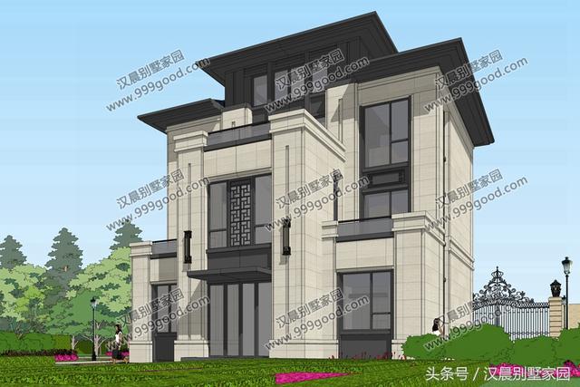 最近大熱的新中式別墅設(shè)計圖，新式徽派建筑風(fēng)還帶院子，這樣的款式還滿意么？