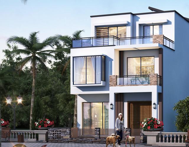 三層私人定制現(xiàn)代風(fēng)別墅圖，開間7.5米，外觀明快簡潔，讓人百看不厭