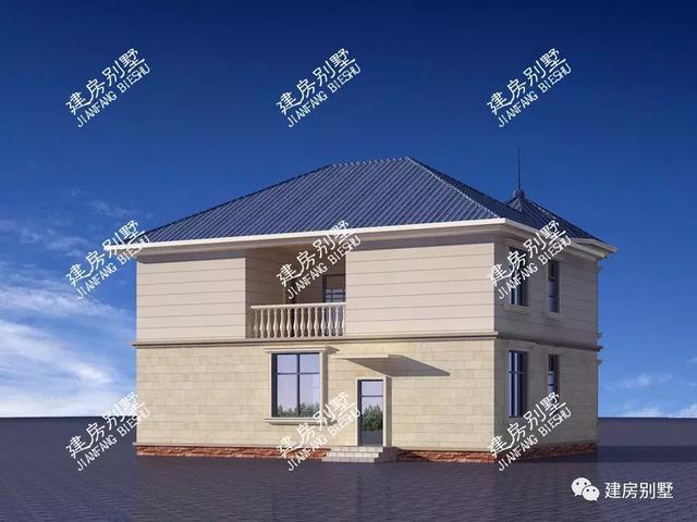 兩棟帶多邊形采光窗的小別墅戶型圖，一個客廳挑空一個不挑，外形真漂亮