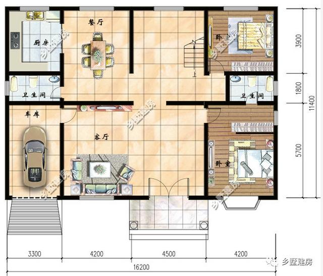 兩款農(nóng)村自建別墅圖紙，造型新穎門廳+露臺(tái)+飄窗+車庫(kù)，完美的房子