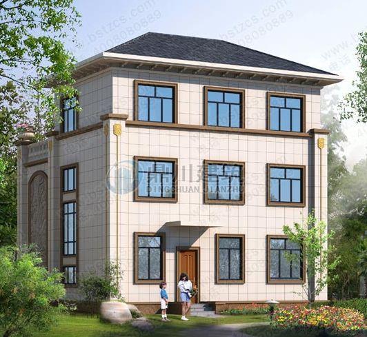 127平歐式三層復(fù)式別墅圖，挑空客廳+大露臺(tái)，主體造價(jià)32-42萬(wàn)，超級(jí)實(shí)用哦