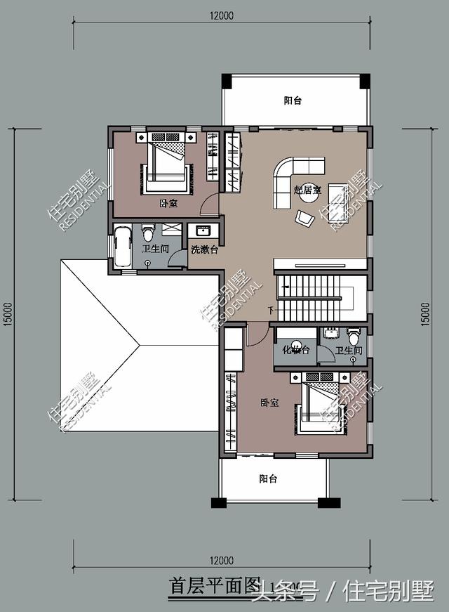 二層現(xiàn)代簡(jiǎn)約派小別墅， 框架結(jié)構(gòu)開間12X15精雕細(xì)刻，打造完美居住體驗(yàn)