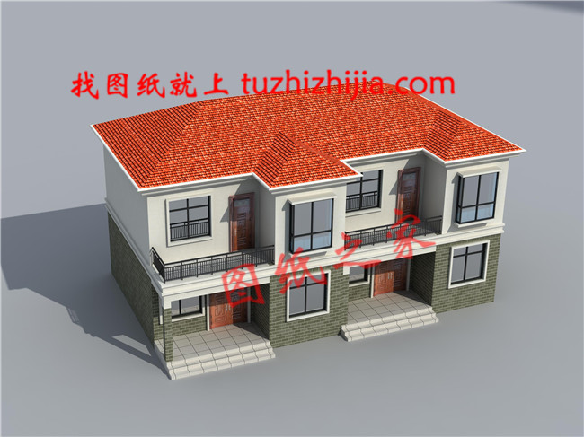 簡單實(shí)用的二層雙拼別墅設(shè)計圖，占地150平米左右，雙拼房屋
