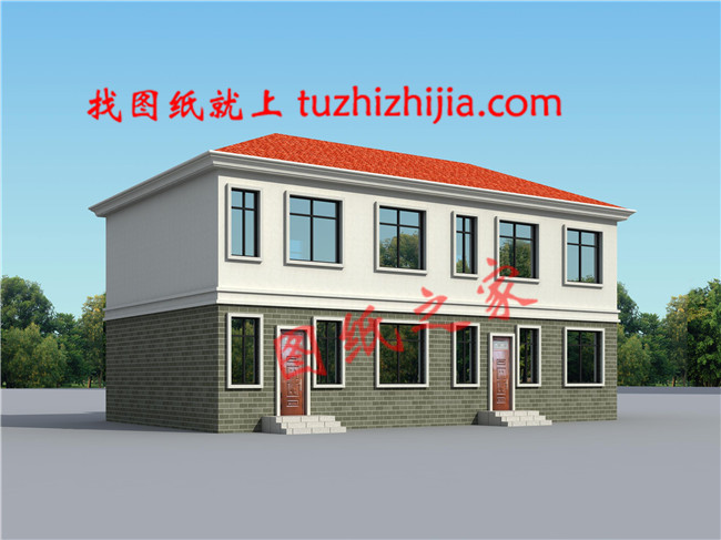 簡單實(shí)用的二層雙拼別墅設(shè)計圖，占地150平米左右，雙拼房屋