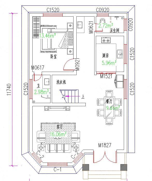 集奢華與實(shí)用為一體的帶挑空客廳四層農(nóng)村別墅設(shè)計(jì)圖紙，35萬8×12米，很不錯(cuò)