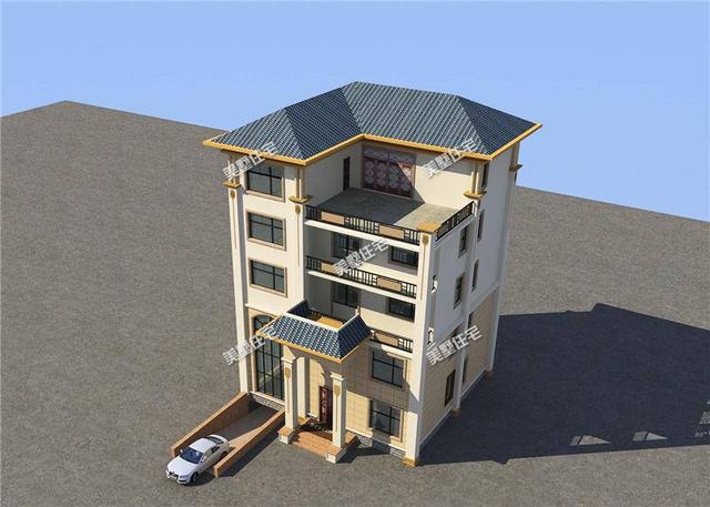 帶車庫(kù)的四層農(nóng)村別墅設(shè)計(jì)圖，現(xiàn)在建房還是帶個(gè)車庫(kù)最好