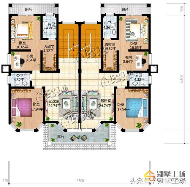 超贊的兄弟雙拼聯(lián)排別墅設(shè)計(jì)圖，建成之后秒殺旁邊的小樓房