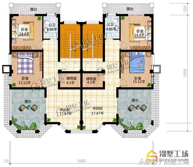 超贊的兄弟雙拼聯(lián)排別墅設(shè)計(jì)圖，建成之后秒殺旁邊的小樓房