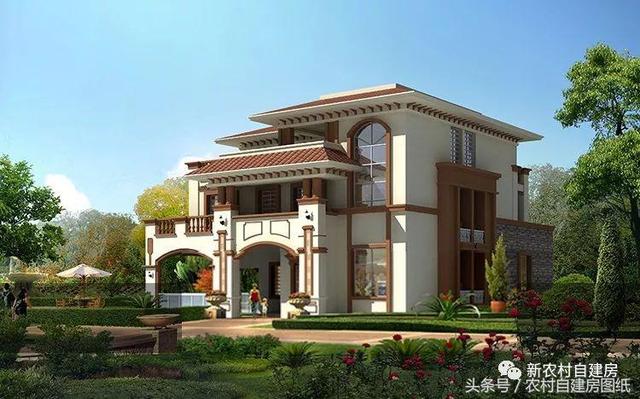 歐式三層別墅設(shè)計(jì)圖，有中式柴火灶，獨(dú)立廚房，滿足你的各種需求