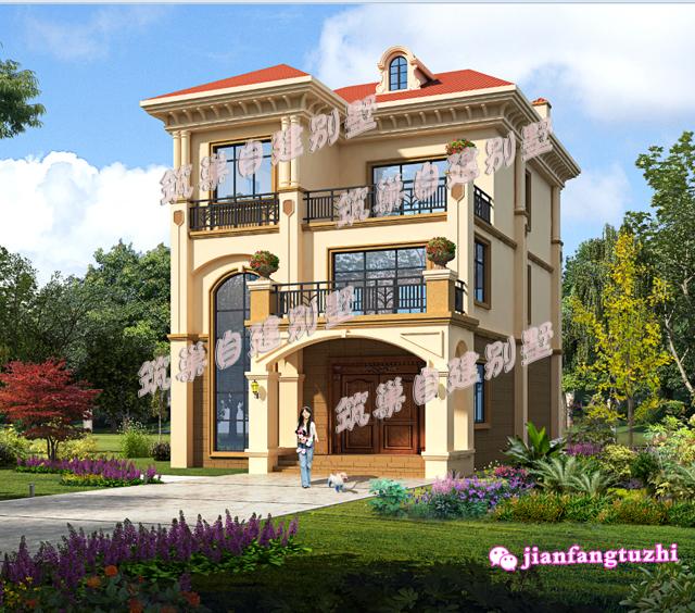 2棟占地約100平米的三層別墅設(shè)計(jì)圖，適合農(nóng)村自建房。