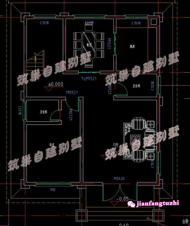2棟占地約100平米的三層別墅設(shè)計(jì)圖，適合農(nóng)村自建房。