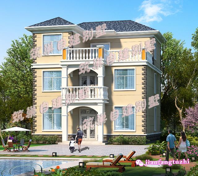 2棟占地約100平米的三層別墅設(shè)計(jì)圖，適合農(nóng)村自建房。