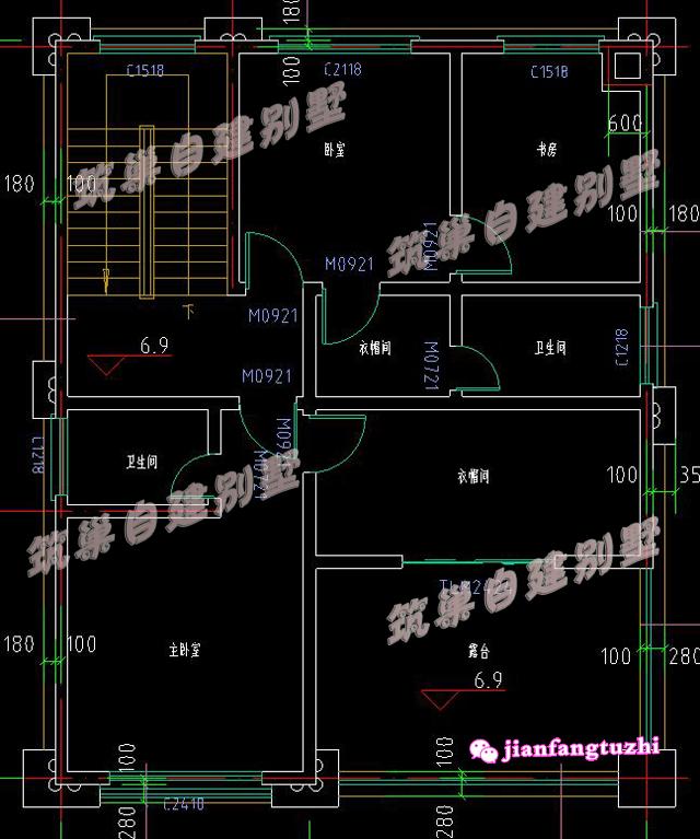 2棟占地約100平米的三層別墅設(shè)計(jì)圖，適合農(nóng)村自建房。