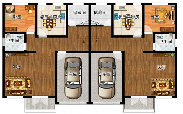 三層兄弟雙拼農(nóng)村自建房，左右對(duì)稱，戶型合理，四平八穩(wěn)，穩(wěn)重大氣，農(nóng)村建房必選