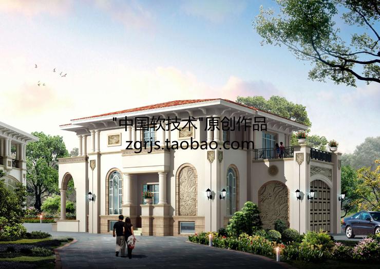 8套純歐式別墅建筑設(shè)計(jì)CAD圖紙 效果圖片/自建房住宅資料