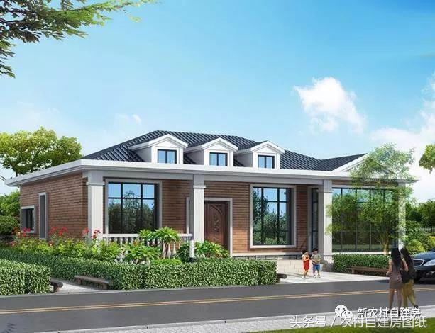 一層農(nóng)村平房別墅設(shè)計(jì)圖，建一棟一層別墅，造價(jià)又低，又能改善父母的住房環(huán)境