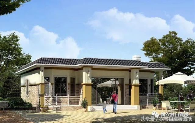 一層農(nóng)村平房別墅設(shè)計(jì)圖，建一棟一層別墅，造價(jià)又低，又能改善父母的住房環(huán)境