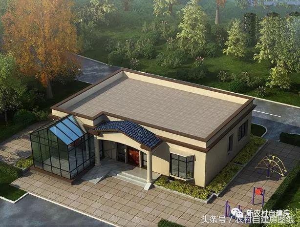 一層農(nóng)村平房別墅設(shè)計(jì)圖，建一棟一層別墅，造價(jià)又低，又能改善父母的住房環(huán)境