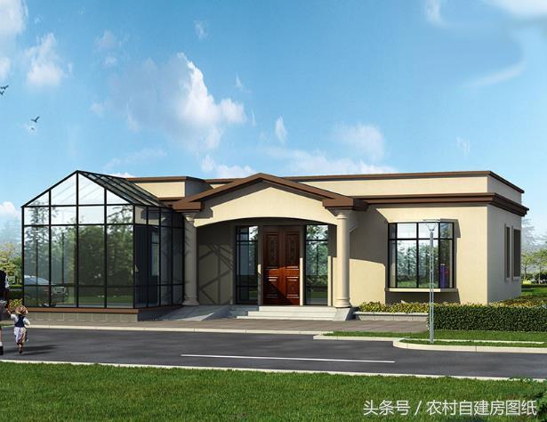 一層農(nóng)村平房別墅設(shè)計(jì)圖，建一棟一層別墅，造價(jià)又低，又能改善父母的住房環(huán)境