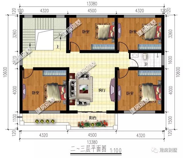 四層農(nóng)村別墅設計圖，美觀易施工，有備用客房