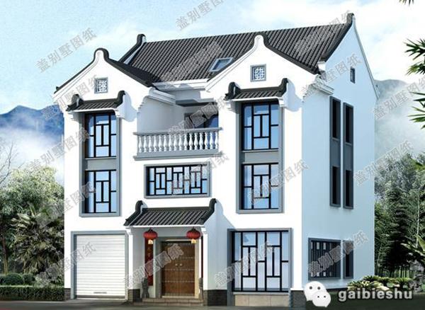 12×11米10臥帶車庫中式風(fēng)格三層別墅設(shè)計(jì)圖，主體造價(jià)大概32萬，關(guān)鍵實(shí)用性強(qiáng)