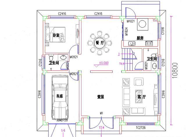 12×11米10臥帶車庫中式風(fēng)格三層別墅設(shè)計(jì)圖，主體造價(jià)大概32萬，關(guān)鍵實(shí)用性強(qiáng)