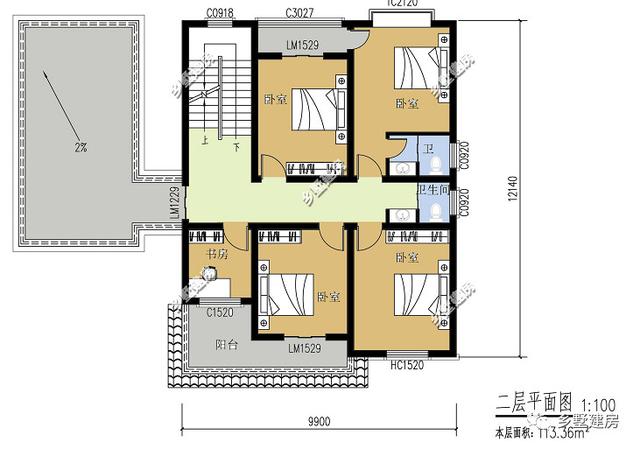 這款別墅設(shè)計圖花30萬就能建，帶水池，有花草綠植