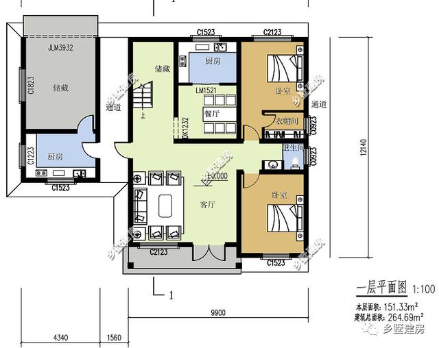 這款別墅設(shè)計圖花30萬就能建，帶水池，有花草綠植