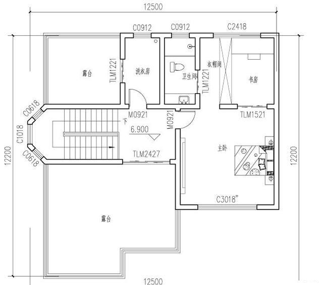 三層農(nóng)村別墅設(shè)計(jì)圖，帶花園陽臺+豪華套房，主體造價(jià)大概35萬，時尚大氣
