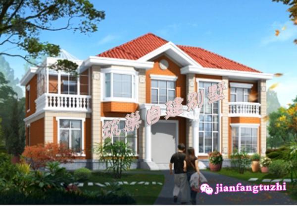 二層農(nóng)村自建別墅設(shè)計圖，帶鍋爐房+陽光房，適合北方人建造，造價35-40萬。