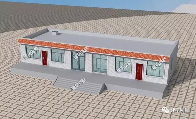 一層平屋頂農(nóng)村自建房，造型簡單施工容易，布局方便實用，主體造價只要18萬。