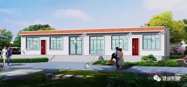 一層平屋頂農(nóng)村自建房，造型簡單施工容易，布局方便實用，主體造價只要18萬。