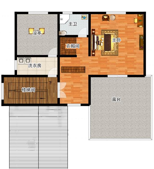 三層復式別墅設(shè)計圖，帶露臺，外觀時尚大方，造價30萬。