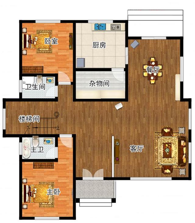 三層復式別墅設(shè)計圖，帶露臺，外觀時尚大方，造價30萬。