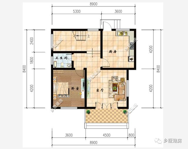 三層簡單的田園風(fēng)自建房，占地面積73.61平方米，讓你享有富有朝氣的慢生活！