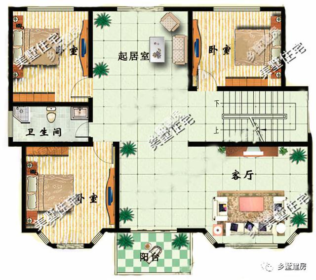 三層農(nóng)村小別墅設(shè)計(jì)圖，堂屋加大露臺(tái)的搭配，讓我也就看了十幾遍，你們喜歡這樣的別墅嗎？