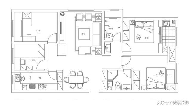 朗悅公園道一號(hào)128平四室兩廳戶型裝修設(shè)計(jì)溫馨，實(shí)用，與現(xiàn)代家具的混搭，你喜歡這樣的裝修嗎?