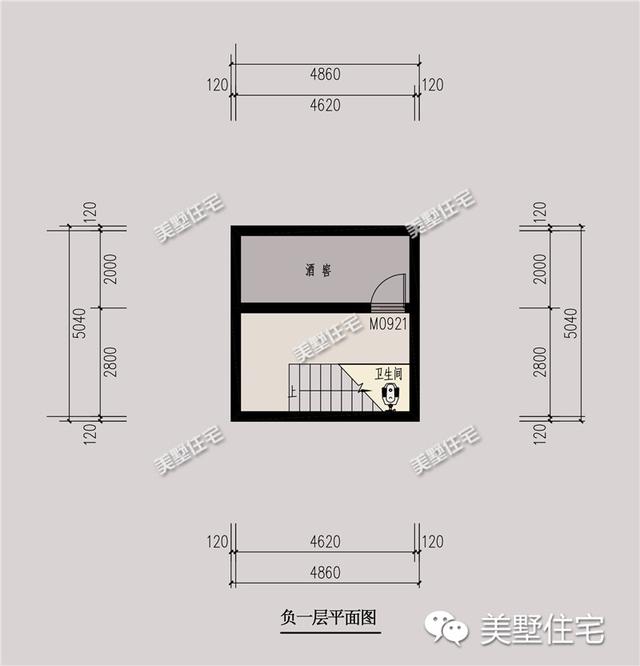 中式二層別墅設計圖，開間小進深大，帶地下酒窖，主體造價55萬左右