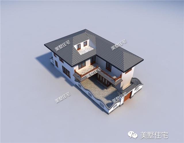 中式二層別墅設計圖，開間小進深大，帶地下酒窖，主體造價55萬左右