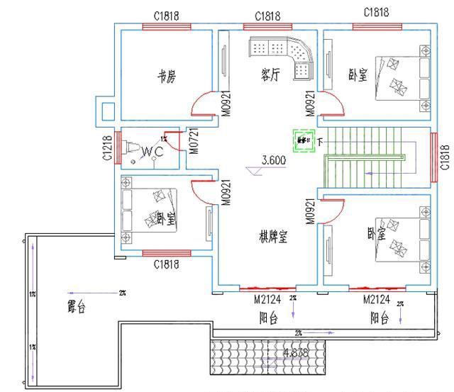 2款二層農(nóng)村小別墅設(shè)計圖，造價不高，適合普通農(nóng)村家庭建造