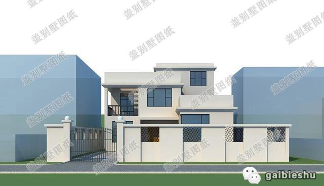 現(xiàn)代風(fēng)格三層別墅設(shè)計(jì)圖，帶庭院，很寬敞，私密性高