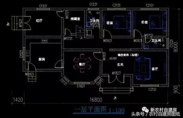 4款農(nóng)村建房別墅設(shè)計(jì)圖，帶獨(dú)立廚房和堂屋，符合農(nóng)村的生活習(xí)慣