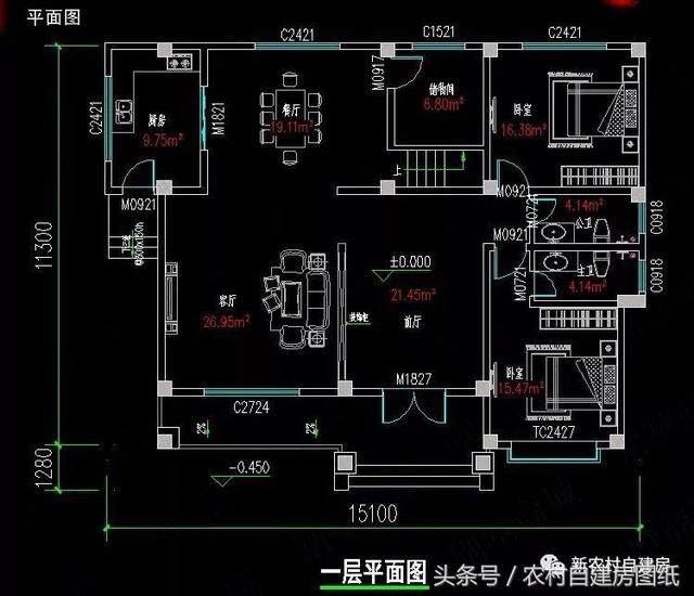 4款農(nóng)村建房別墅設(shè)計(jì)圖，帶獨(dú)立廚房和堂屋，符合農(nóng)村的生活習(xí)慣