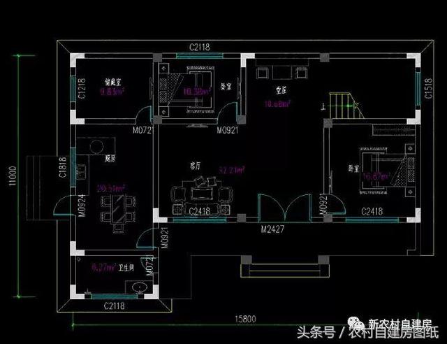 4款農(nóng)村建房別墅設(shè)計(jì)圖，帶獨(dú)立廚房和堂屋，符合農(nóng)村的生活習(xí)慣