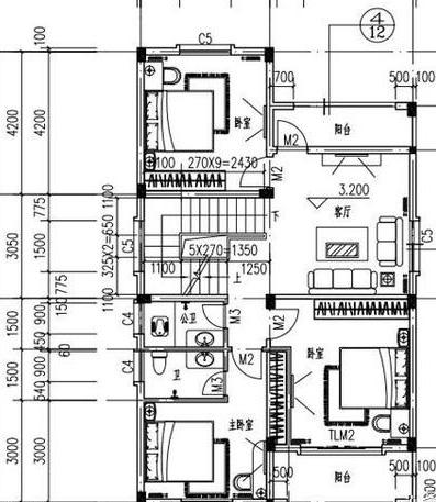 傳統(tǒng)中式風格三層別墅設計圖，帶車庫，帶后院