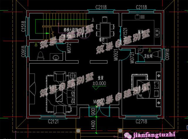 二層帶露臺(tái)斜屋頂農(nóng)村別墅設(shè)計(jì)圖 ，25萬就能建，環(huán)境舒適愜意