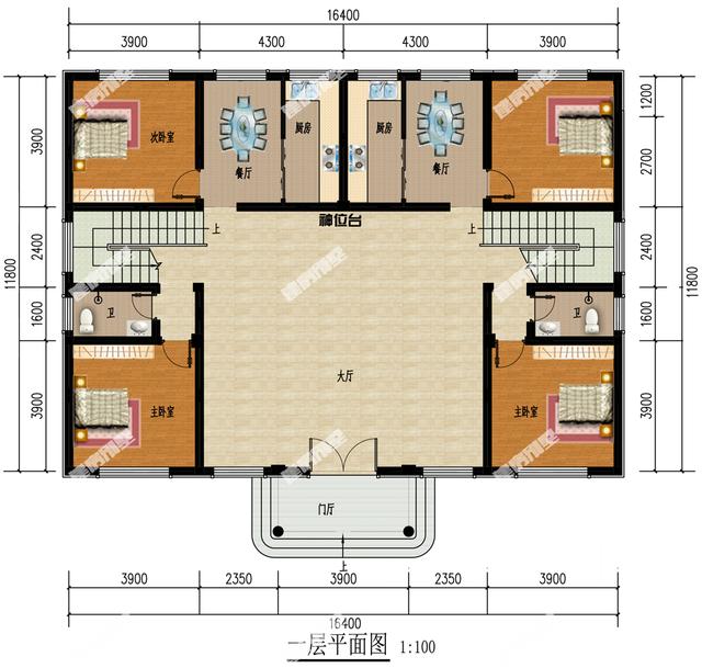一款經(jīng)典實(shí)用的雙拼別墅，適合家里有兩兄弟的家庭建