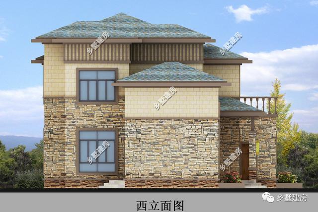 二層農(nóng)村自建房別墅設(shè)計(jì)圖，具有現(xiàn)代感，外觀不易過(guò)時(shí)